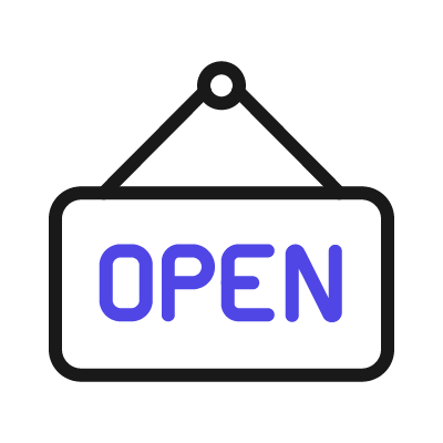 Free Open sign SVG Icon — Download & Copy Code | Unicorn Icons